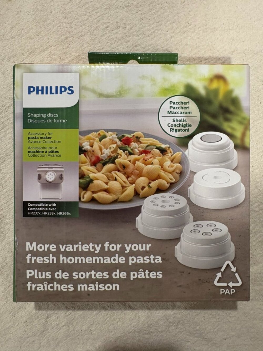 Philips Avance HR2494 Pasta & Noodle Shaping Discs Attachments NEW Open Box